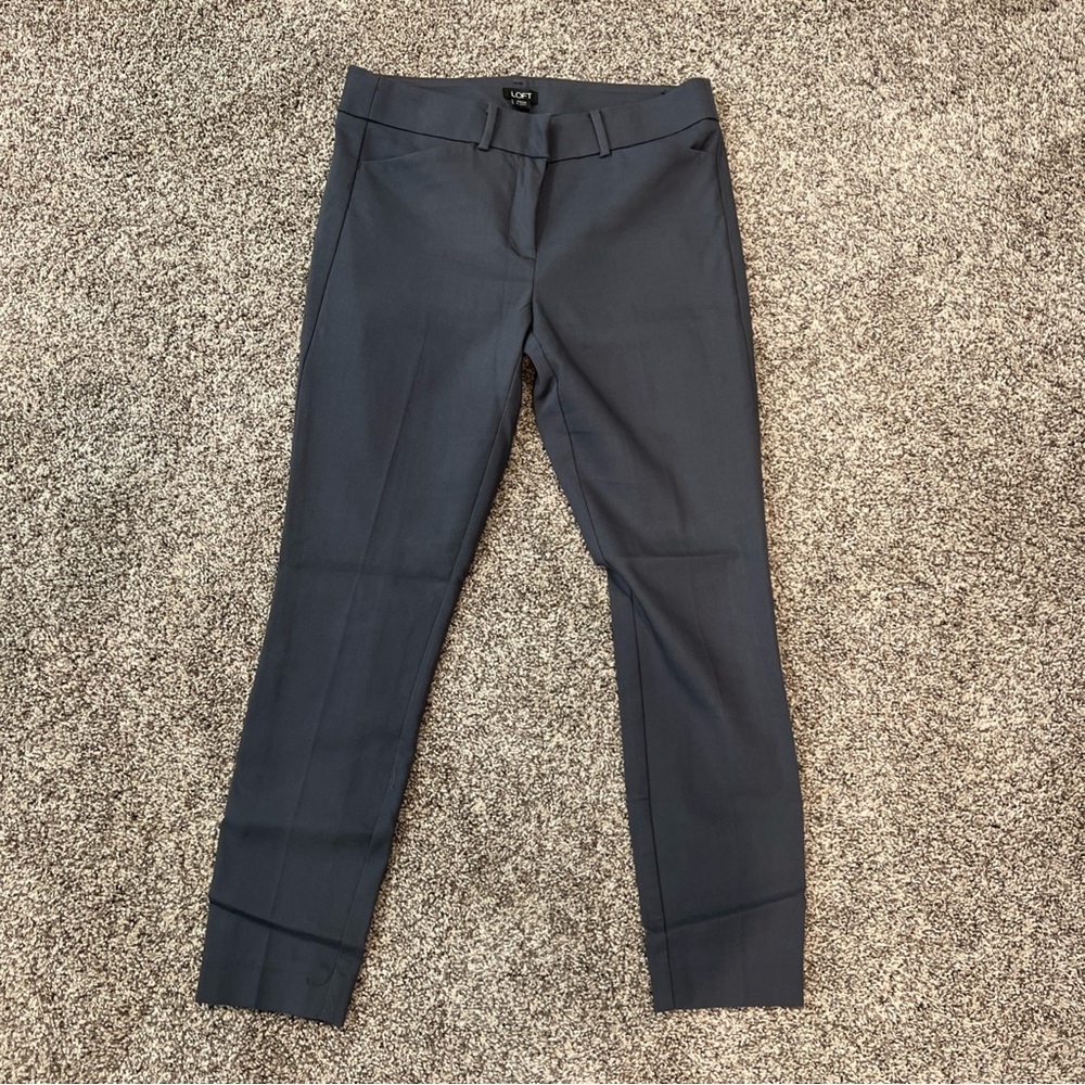 Ann Taylor Loft Marisa Skinny Ankle Trousers Blue Size 6